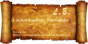 Lackenbacher Barnabás névjegykártya